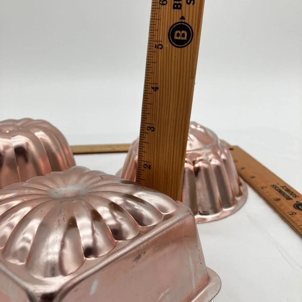 Vintage Copper Jello Molds Set of 3 Fleur-de-lis Decorative Wall Hanging Decor